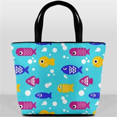 Fish Graphic Seamless Pattern Seamless Pattern Bucket Bag