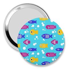 Fish Graphic Seamless Pattern Seamless Pattern 3  Handbag Mirrors