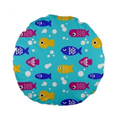 Fish Graphic Seamless Pattern Seamless Pattern Standard 15  Premium Round Cushions by Ravend