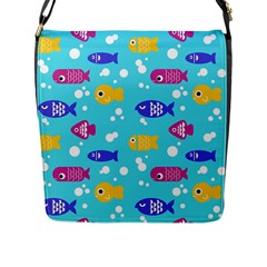 Fish Graphic Seamless Pattern Seamless Pattern Flap Closure Messenger Bag (l) by Ravend