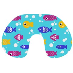 Fish Graphic Seamless Pattern Seamless Pattern Travel Neck Pillow by Ravend