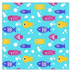 Fish Graphic Seamless Pattern Seamless Pattern Square Satin Scarf (36  x 36 )