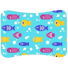 Fish Graphic Seamless Pattern Seamless Pattern Velour Seat Head Rest Cushion by Ravend