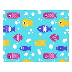 Fish Graphic Seamless Pattern Seamless Pattern One Side Premium Plush Fleece Blanket (large) by Ravend