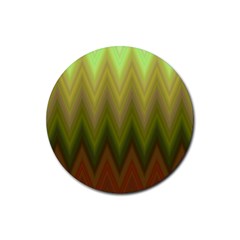 Zig Zag Chevron Classic Pattern Rubber Coaster (round) by Celenk