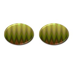 Zig Zag Chevron Classic Pattern Cufflinks (oval) by Celenk