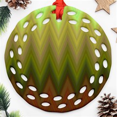 Zig Zag Chevron Classic Pattern Ornament (round Filigree)