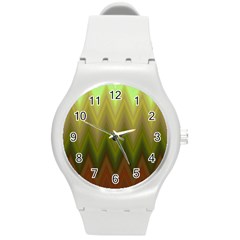 Zig Zag Chevron Classic Pattern Round Plastic Sport Watch (m) by Celenk