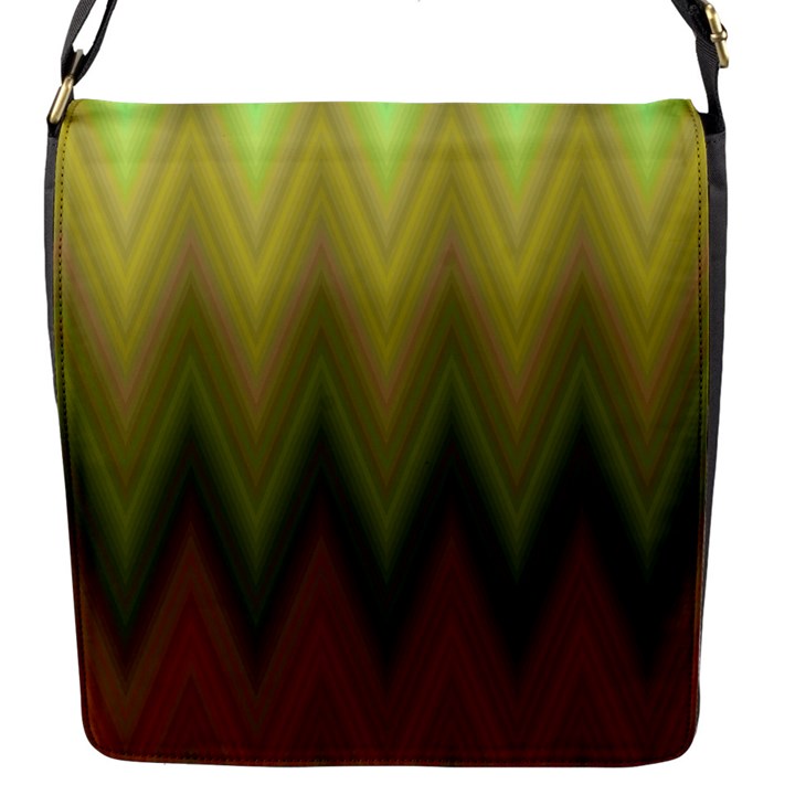 Zig Zag Chevron Classic Pattern Flap Closure Messenger Bag (S)