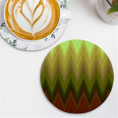 Zig Zag Chevron Classic Pattern Uv Print Round Tile Coaster by Celenk