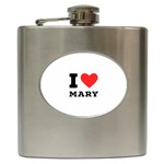 I love mary Hip Flask (6 oz) Front