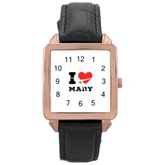 I Love Mary Rose Gold Leather Watch  by ilovewhateva