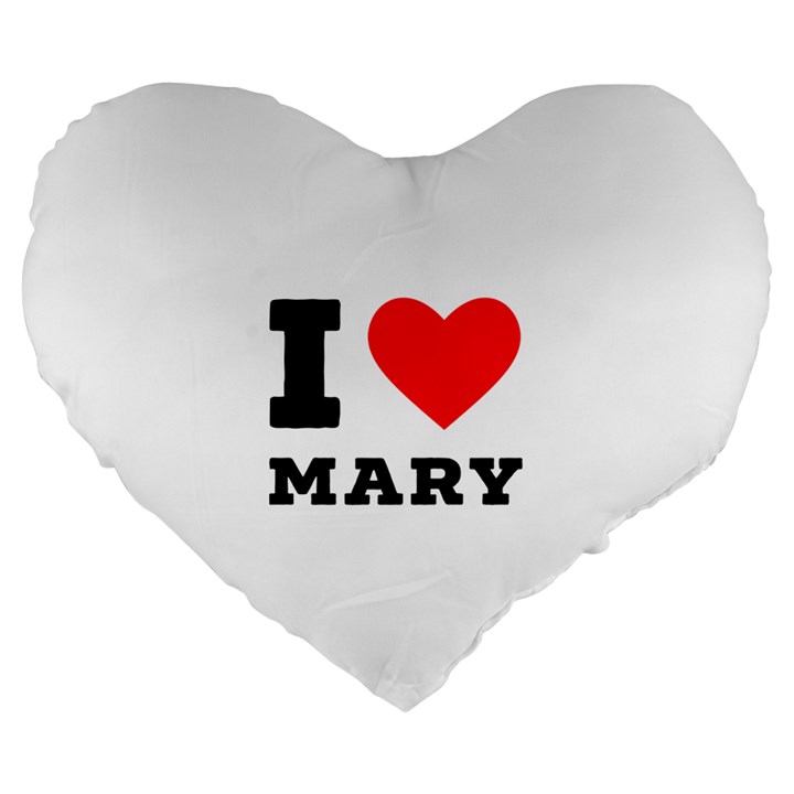 I love mary Large 19  Premium Flano Heart Shape Cushions