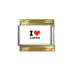 I love Linda  Gold Trim Italian Charm (9mm) Front