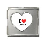 I love Linda  Mega Link Heart Italian Charm (18mm) Front