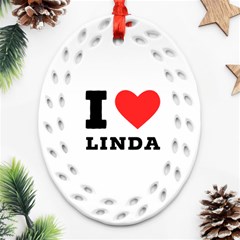 I Love Linda  Ornament (oval Filigree)