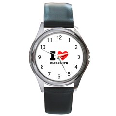 I Love Elizabeth  Round Metal Watch by ilovewhateva