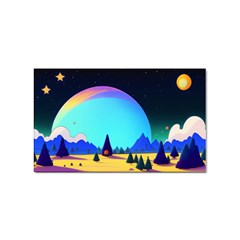 Ai Generated Trees Stars Planets Dreamlike Sun Sticker Rectangular (10 Pack) by Ravend