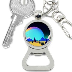 Ai Generated Trees Stars Planets Dreamlike Sun Bottle Opener Key Chain by Ravend