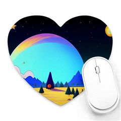 Ai Generated Trees Stars Planets Dreamlike Sun Heart Mousepad by Ravend