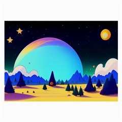 Ai Generated Trees Stars Planets Dreamlike Sun Large Glasses Cloth by Ravend