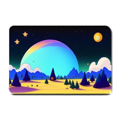 Ai Generated Trees Stars Planets Dreamlike Sun Small Doormat by Ravend