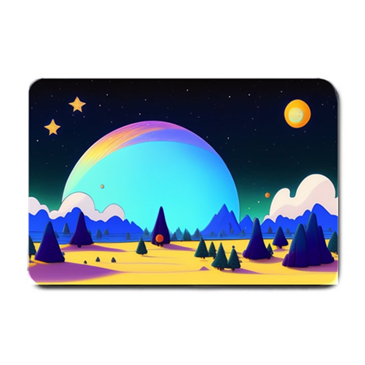 Ai Generated Trees Stars Planets Dreamlike Sun Small Doormat