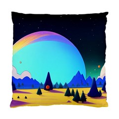 Ai Generated Trees Stars Planets Dreamlike Sun Standard Cushion Case (one Side) by Ravend