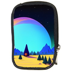 Ai Generated Trees Stars Planets Dreamlike Sun Compact Camera Leather Case