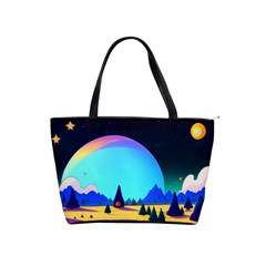 Ai Generated Trees Stars Planets Dreamlike Sun Classic Shoulder Handbag by Ravend