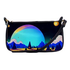 Ai Generated Trees Stars Planets Dreamlike Sun Shoulder Clutch Bag by Ravend