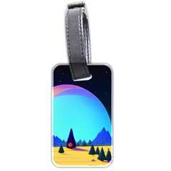 Ai Generated Trees Stars Planets Dreamlike Sun Luggage Tag (two Sides) by Ravend