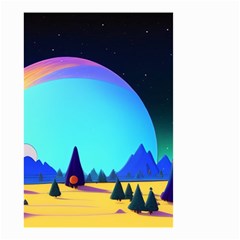 Ai Generated Trees Stars Planets Dreamlike Sun Small Garden Flag (two Sides) by Ravend