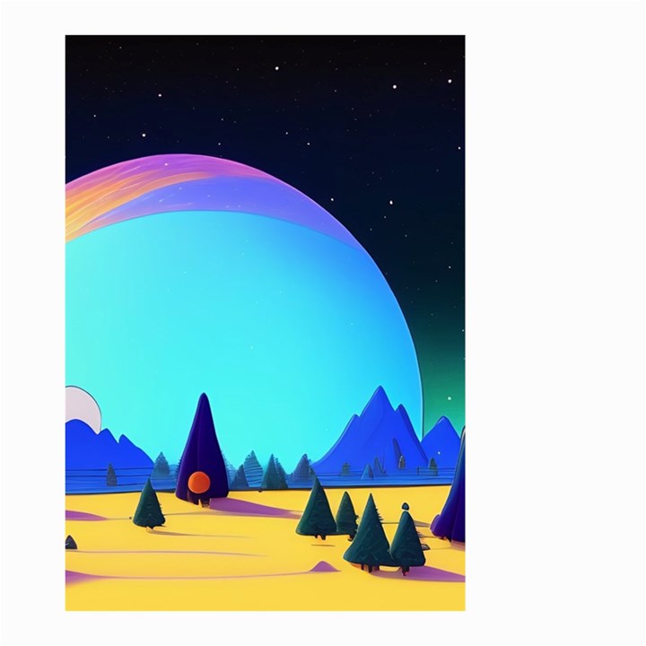 Ai Generated Trees Stars Planets Dreamlike Sun Small Garden Flag (Two Sides)