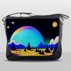 Ai Generated Trees Stars Planets Dreamlike Sun Messenger Bag by Ravend