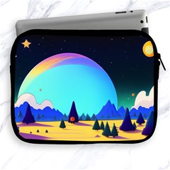 Ai Generated Trees Stars Planets Dreamlike Sun Apple Ipad 2/3/4 Zipper Cases by Ravend