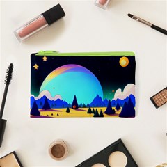 Ai Generated Trees Stars Planets Dreamlike Sun Cosmetic Bag (xs) by Ravend