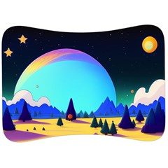 Ai Generated Trees Stars Planets Dreamlike Sun Velour Seat Head Rest Cushion by Ravend