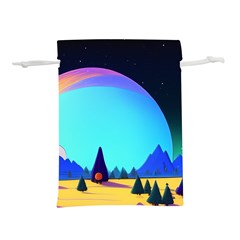 Ai Generated Trees Stars Planets Dreamlike Sun Lightweight Drawstring Pouch (m)