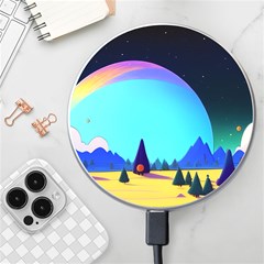 Ai Generated Trees Stars Planets Dreamlike Sun Wireless Fast Charger(white) by Ravend