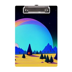 Ai Generated Trees Stars Planets Dreamlike Sun A5 Acrylic Clipboard