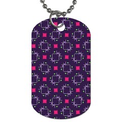 Geometric Pattern Retro Style Background Dog Tag (two Sides) by Ravend