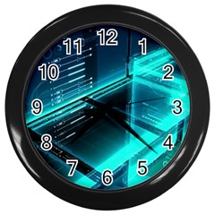 Background Patterns Geometric Glass Mirrors Wall Clock (black) by Ravend