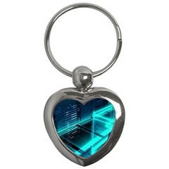 Background Patterns Geometric Glass Mirrors Key Chain (heart) by Ravend