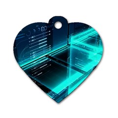 Background Patterns Geometric Glass Mirrors Dog Tag Heart (one Side) by Ravend