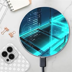 Background Patterns Geometric Glass Mirrors Wireless Fast Charger(white) by Ravend