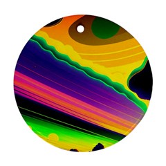 Jupiter Clouds Dan Mumford Stars Yellow Planets Ornament (round) by Ravend