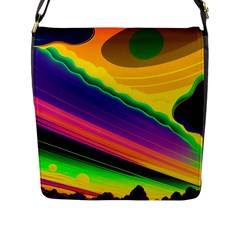 Jupiter Clouds Dan Mumford Stars Yellow Planets Flap Closure Messenger Bag (l) by Ravend