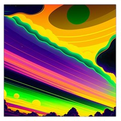 Jupiter Clouds Dan Mumford Stars Yellow Planets Square Satin Scarf (36  X 36 ) by Ravend