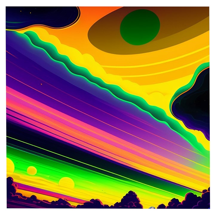 Jupiter Clouds Dan Mumford Stars Yellow Planets Wooden Puzzle Square